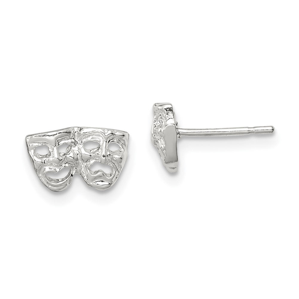 Sterling Silver Comedy Tragedy Mini Post Earrings