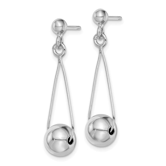 Rhodium-plated Sterling Silver Post Dangle Earrings