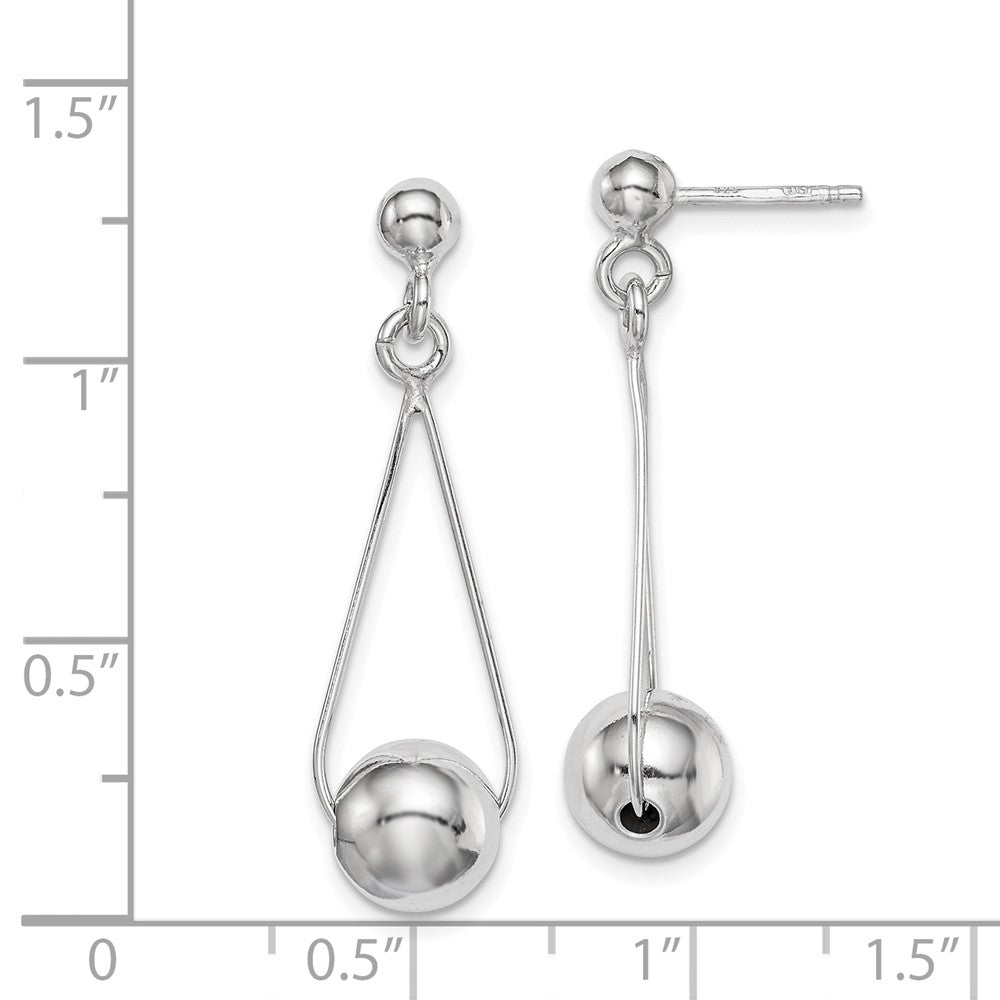 Rhodium-plated Sterling Silver Post Dangle Earrings