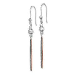Sterling Silver, Ruthenium & Rose Gold-plated Dangle Earrings