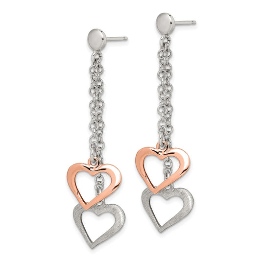 Rose Gold-plated Sterling Silver Polished and Textured Earrings