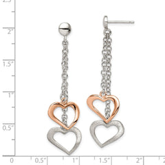 Rose Gold-plated Sterling Silver Polished and Textured Earrings