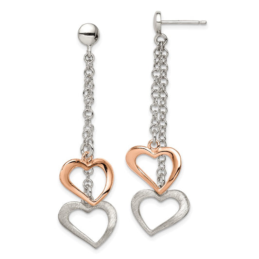 Rose Gold-plated Sterling Silver Polished and Textured Earrings