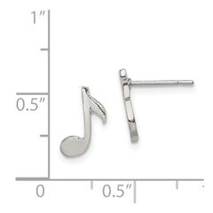 Sterling Silver Musical Note Mini Post Earrings