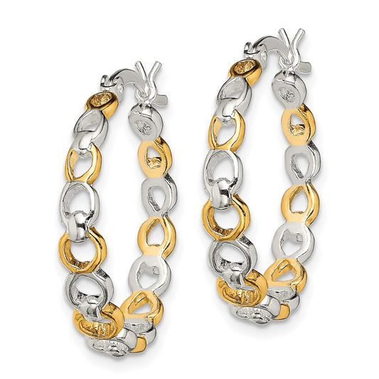 Sterling Silver & Gold-plated Hoop Earrings