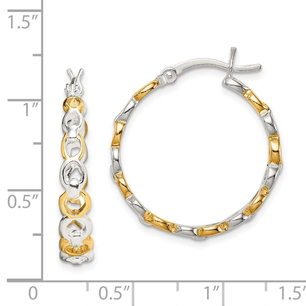 Sterling Silver & Gold-plated Hoop Earrings