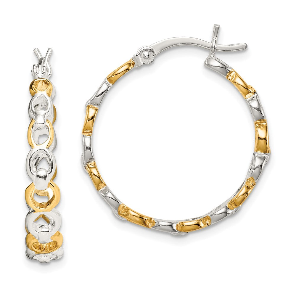 Sterling Silver & Gold-plated Hoop Earrings