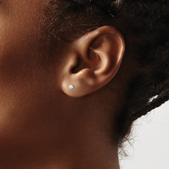 Sterling Silver Polished 3mm Laser-cut Post Earrings