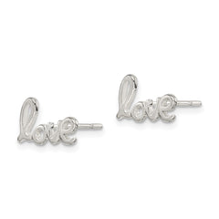 Sterling Silver Polished Love Post Earrings