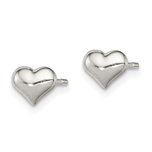 Sterling Silver Polished Heart Post Earrings