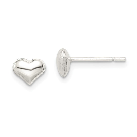 Sterling Silver Polished Heart Post Earrings