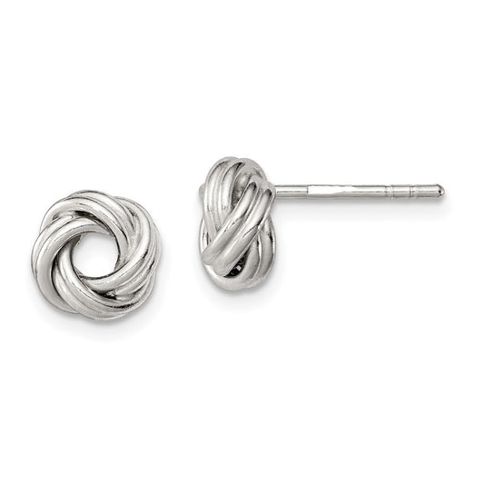 Sterling Silver Polished Love Knot Post Earrings
