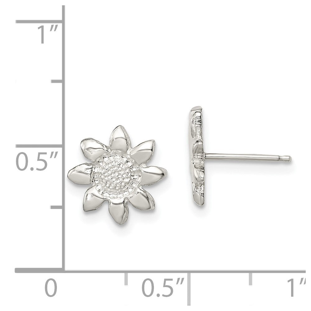 Sterling Silver Flower Mini Post Earrings