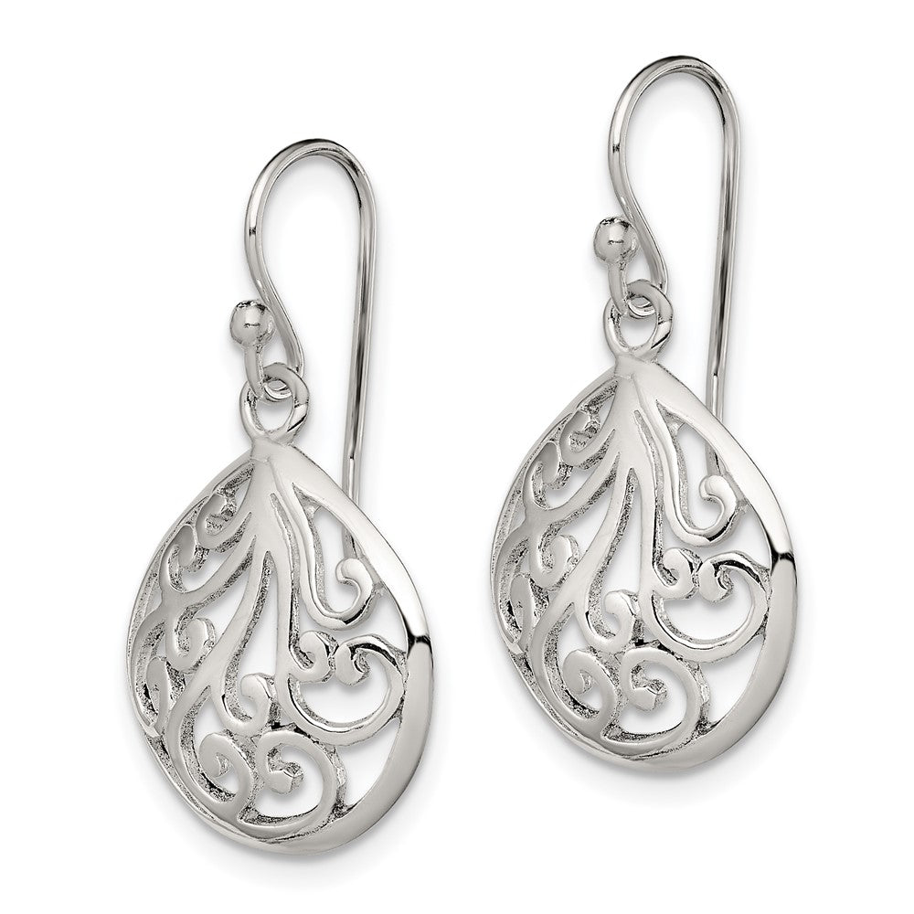 Sterling Silver Swirl Dangle Earrings