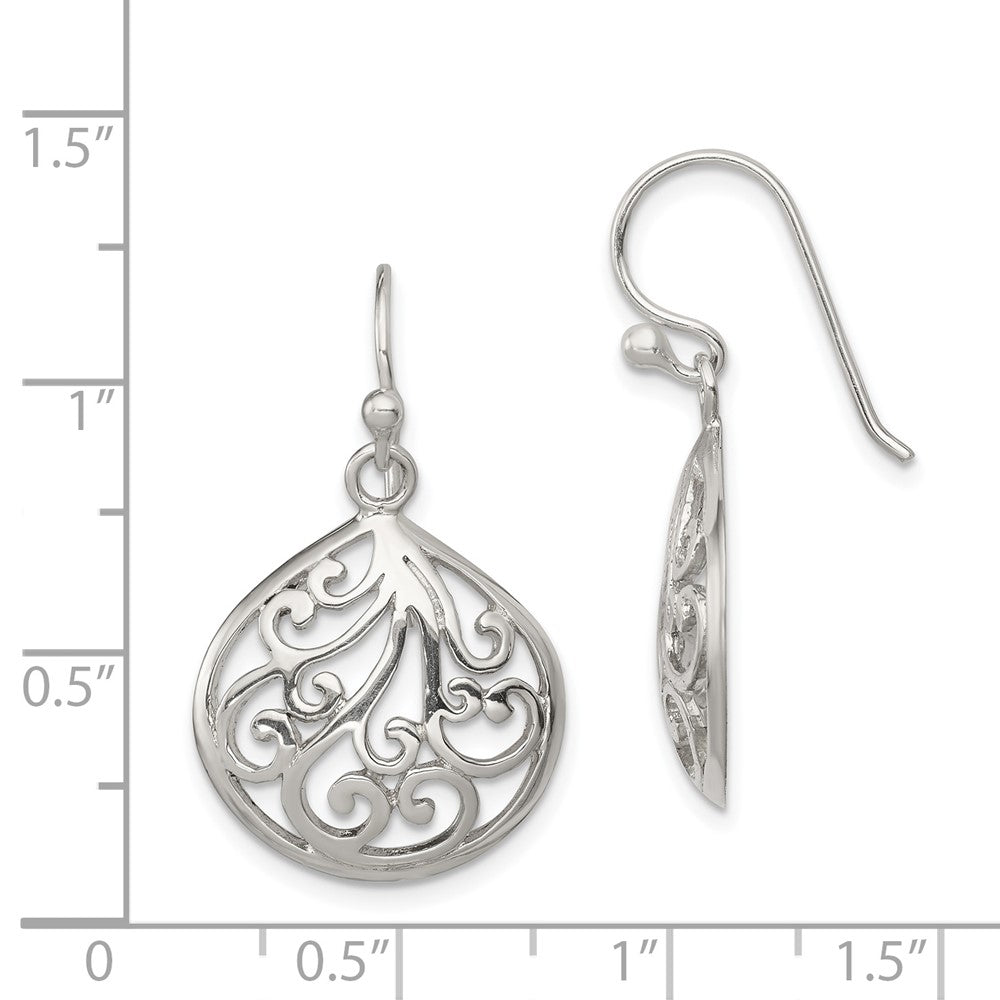 Sterling Silver Swirl Dangle Earrings