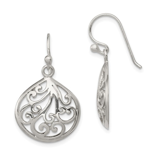 Sterling Silver Swirl Dangle Earrings