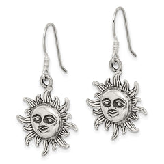 Sterling Silver Sun Dangle Earrings