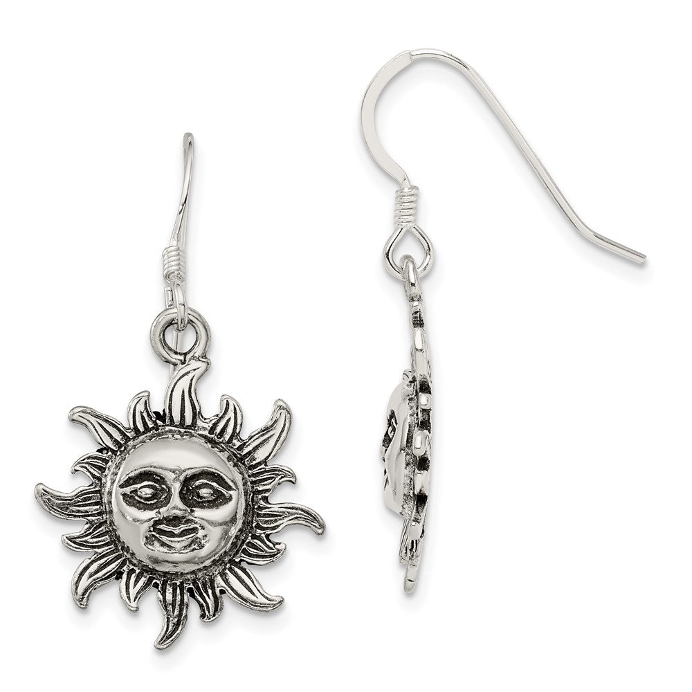 Sterling Silver Sun Dangle Earrings