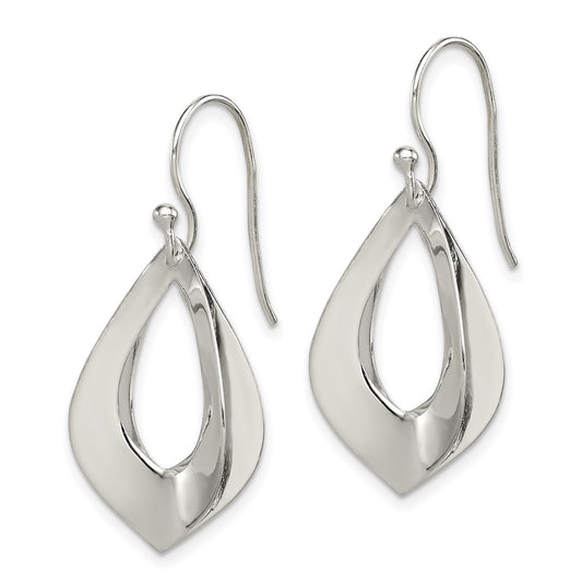 Sterling Silver Polished Shepherd Hook Earrings