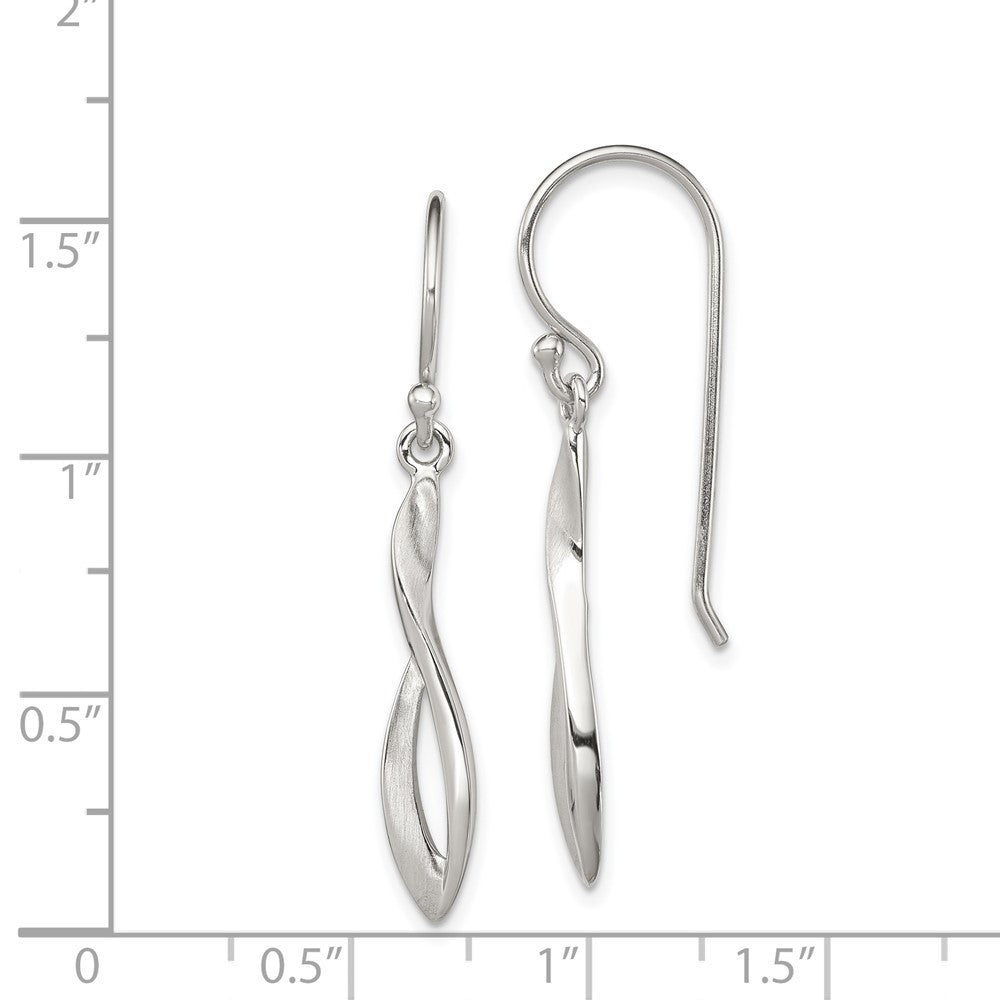 Sterling Silver Polished Twisted Shepherd Hook Earrings