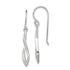 Sterling Silver Polished Twisted Shepherd Hook Earrings