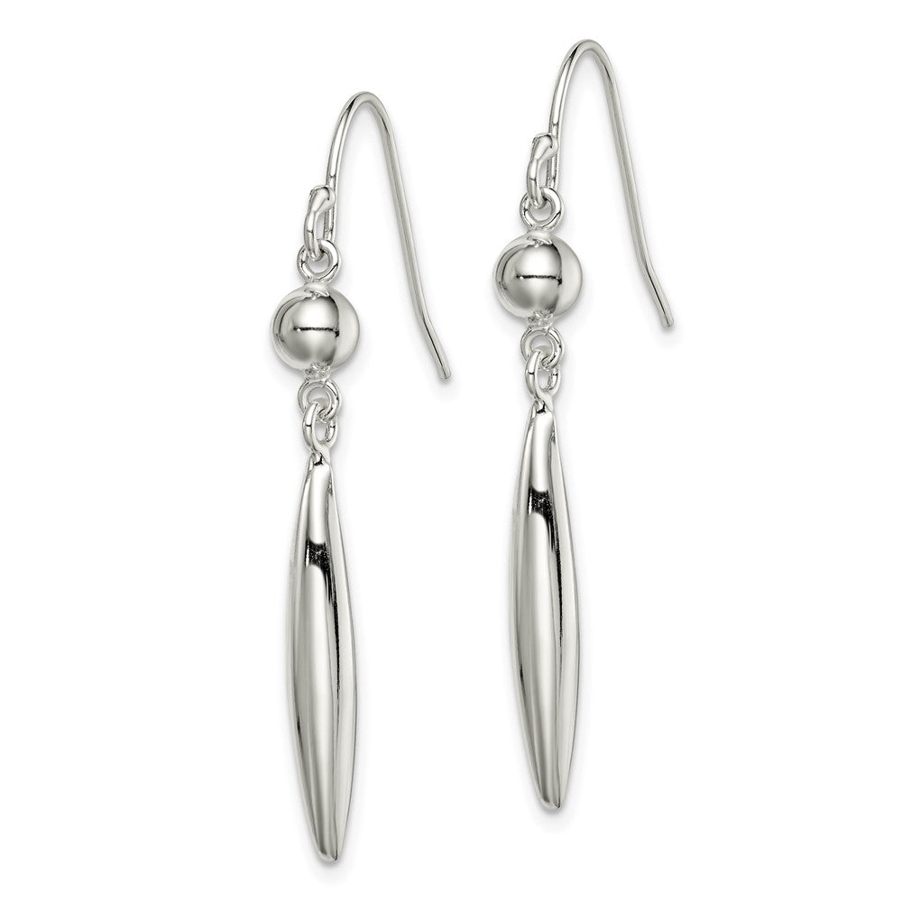 Sterling Silver Polished Dangle Shepherd Hook Earrings