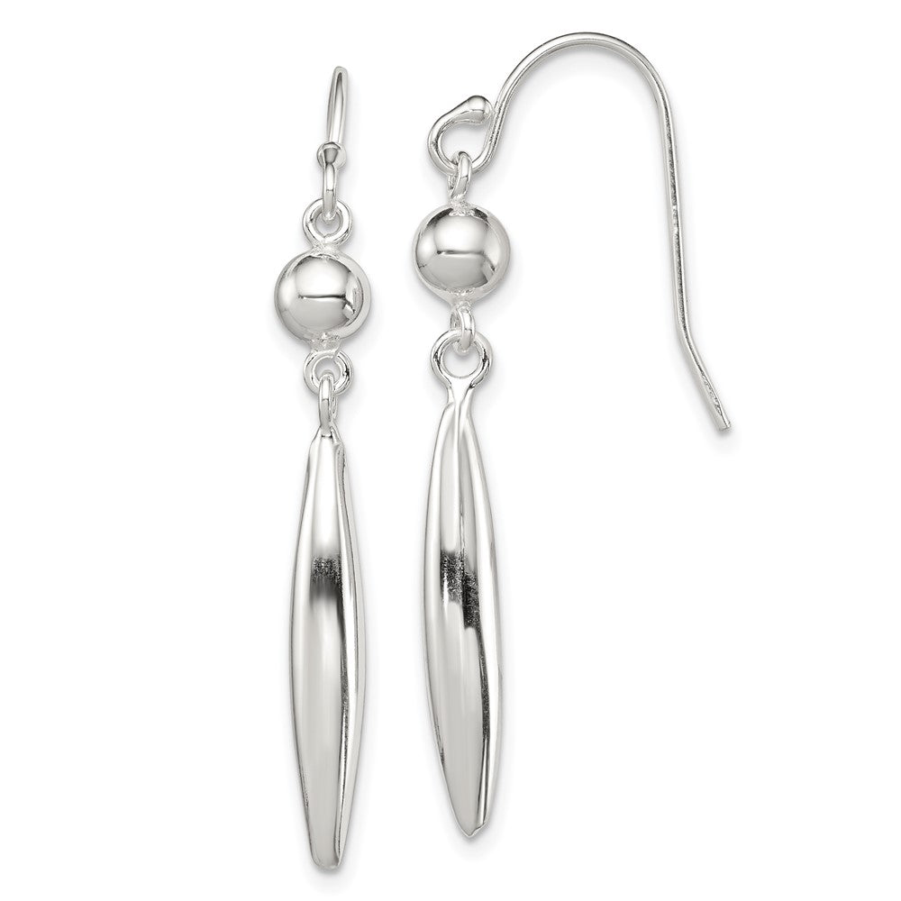 Sterling Silver Polished Dangle Shepherd Hook Earrings