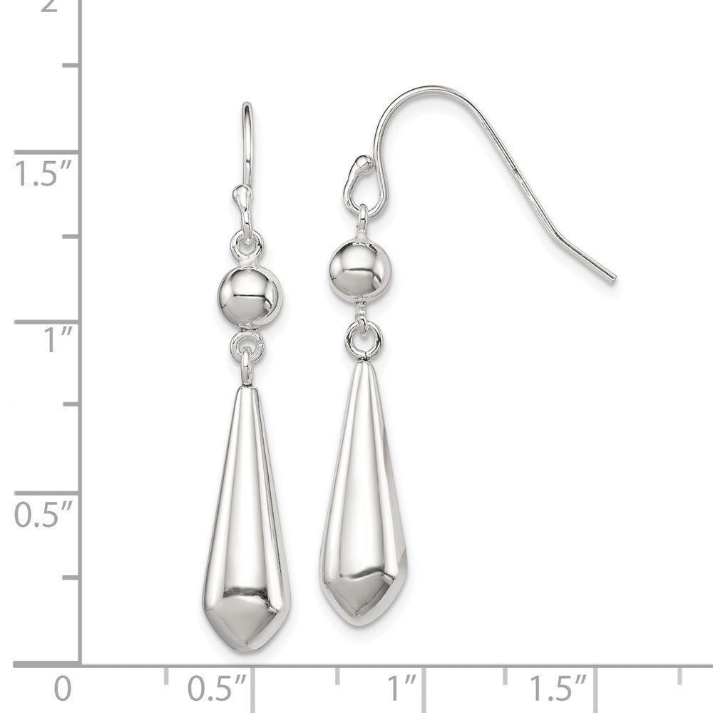 Sterling Silver Polished Dangle Shepherd Hook Earrings