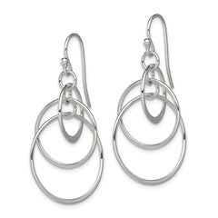 Sterling Silver Polished Dangle Shepherd Hook Earrings