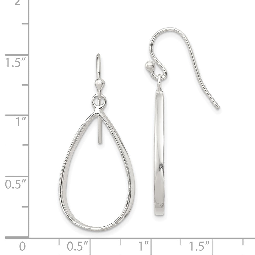 Sterling Silver Fancy Teardrop Dangle Earrings