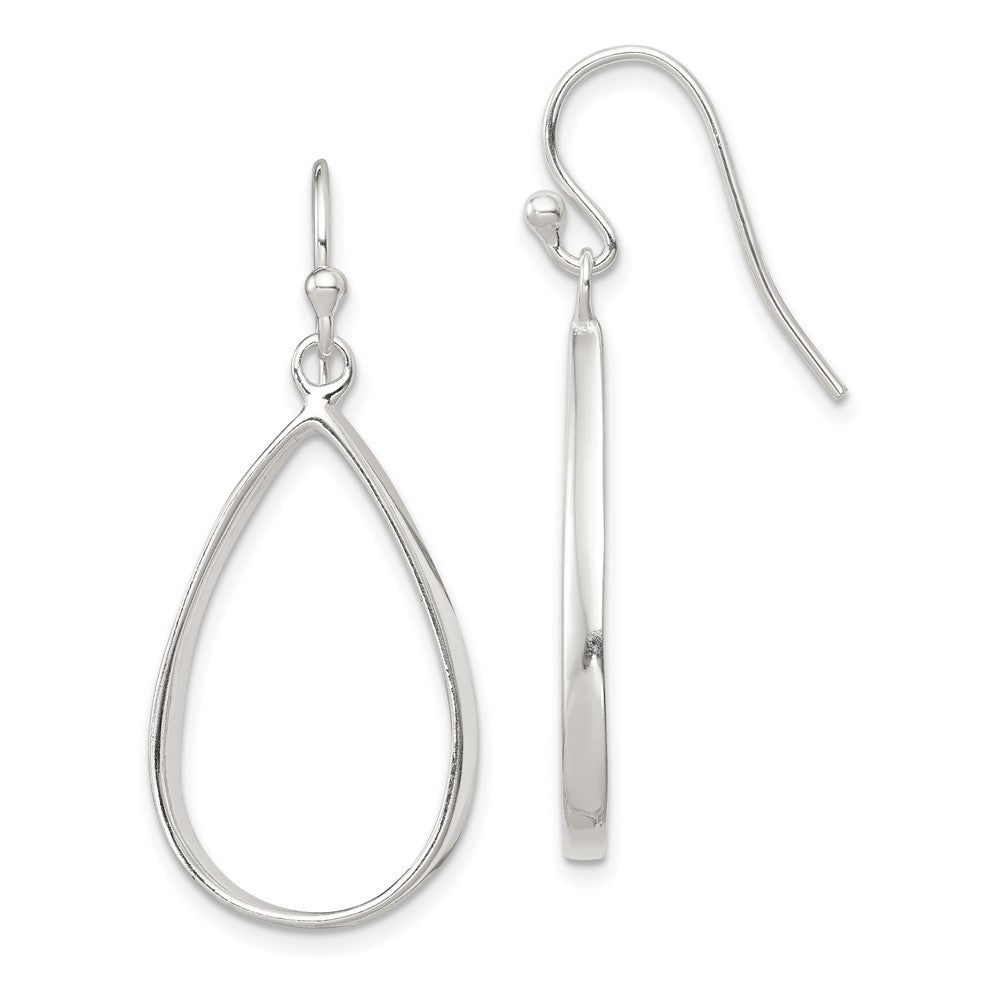 Sterling Silver Fancy Teardrop Dangle Earrings