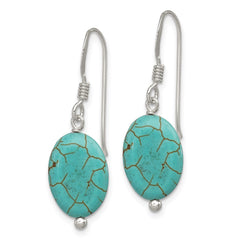 Sterling Silver Blue Reconstructed Magnesite Earrings