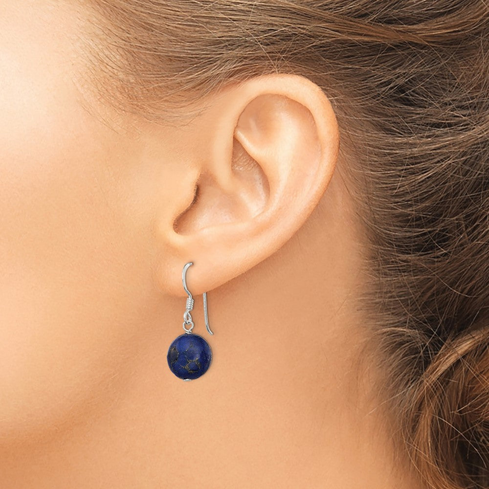 Sterling Silver Reconstructed Lapis Stone Earrings