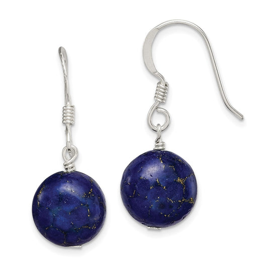 Sterling Silver Reconstructed Lapis Stone Earrings