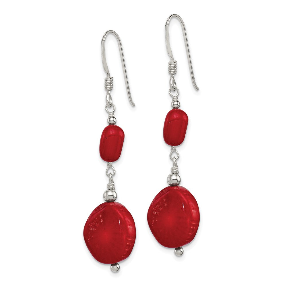 Sterling Silver Red Coral Earrings