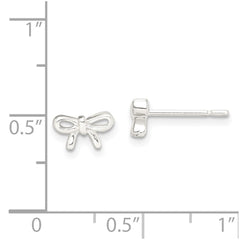 Sterling Silver Polished Bow Post Earrings