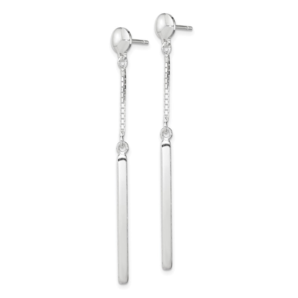 Sterling Silver Polished Bar Post Dangle Earrings