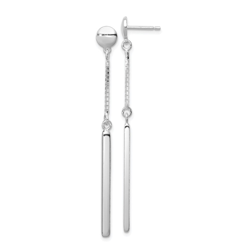 Sterling Silver Polished Bar Post Dangle Earrings