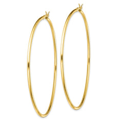 Yellow Gold-plated Sterling Silver Polished 2x70mm Hoop Earrings