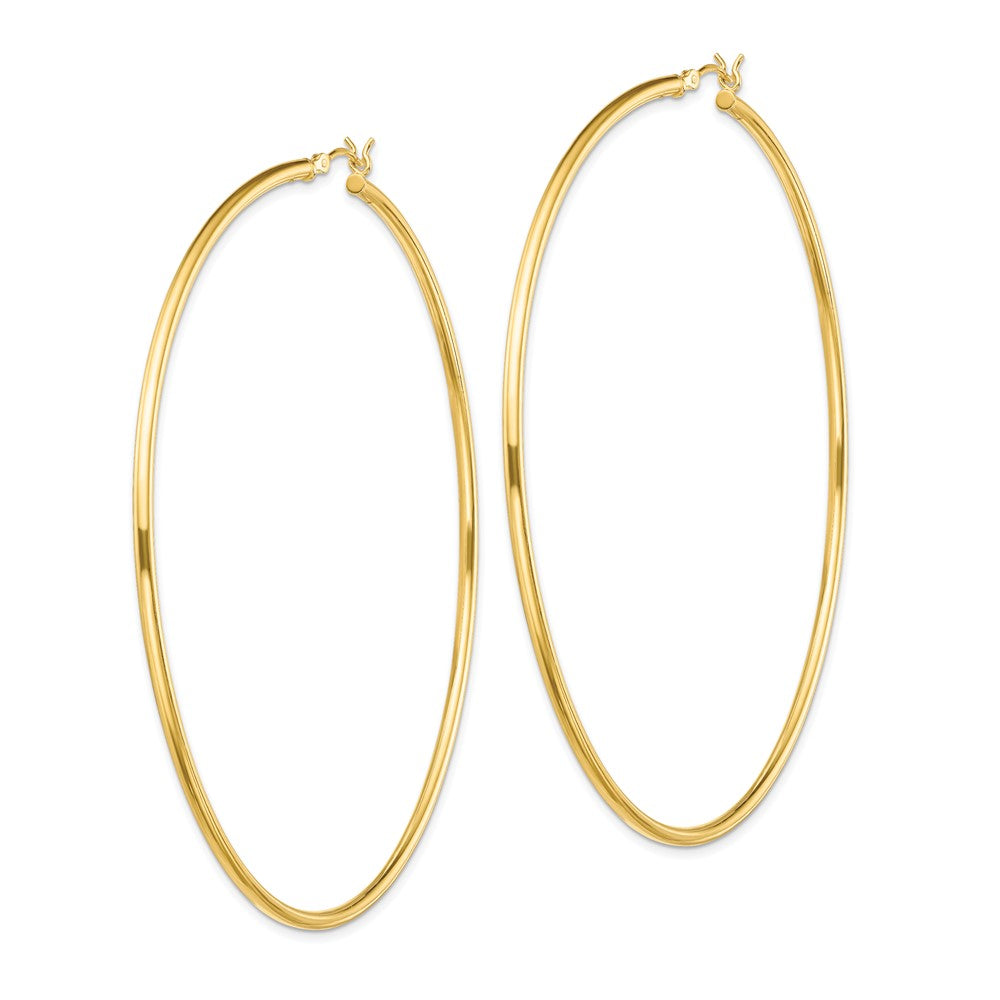 Yellow Gold-plated Sterling Silver Polished 2x80mm Hoop Earrings