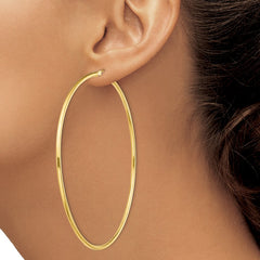 Yellow Gold-plated Sterling Silver Polished 2x80mm Hoop Earrings