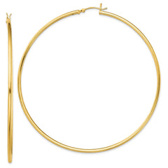 Yellow Gold-plated Sterling Silver Polished 2x80mm Hoop Earrings