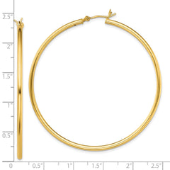 Yellow Gold-plated Sterling Silver Polished 2x55mm Hoop Earrings