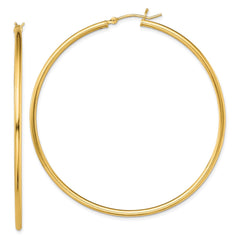 Yellow Gold-plated Sterling Silver Polished 2x60mm Hoop Earrings