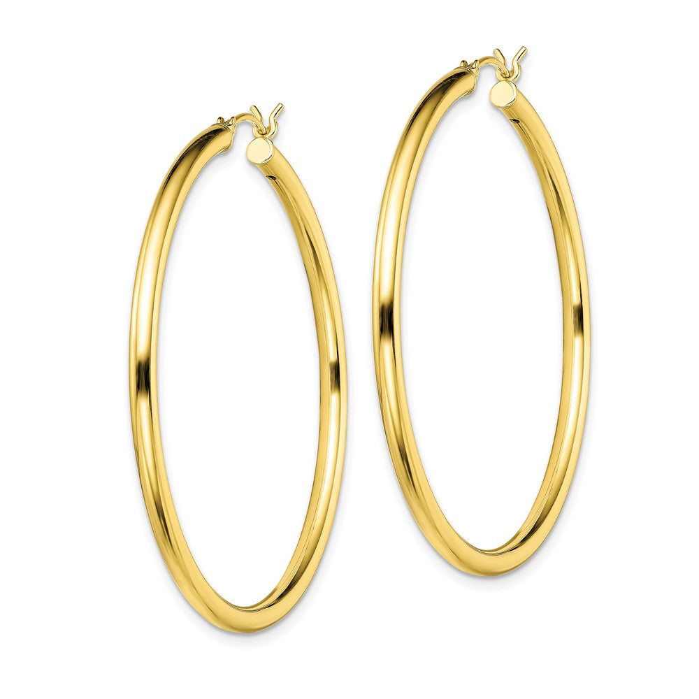 Yellow Gold-plated Sterling Silver Polished 2x45mm Hoop Earrings