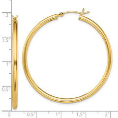 Yellow Gold-plated Sterling Silver Polished 2x45mm Hoop Earrings