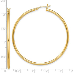 Yellow Gold-plated Sterling Silver Polished 2x50mm Hoop Earrings