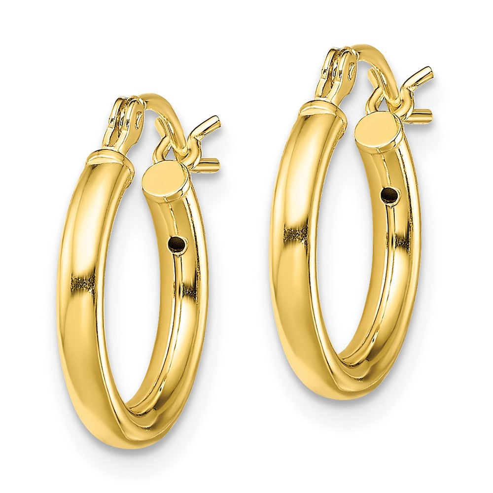 Yellow Gold-plated Sterling Silver Polished 2x14mm Hoop Earrings