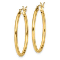 Yellow Gold-plated Sterling Silver Polished 2x30mm Hoop Earrings