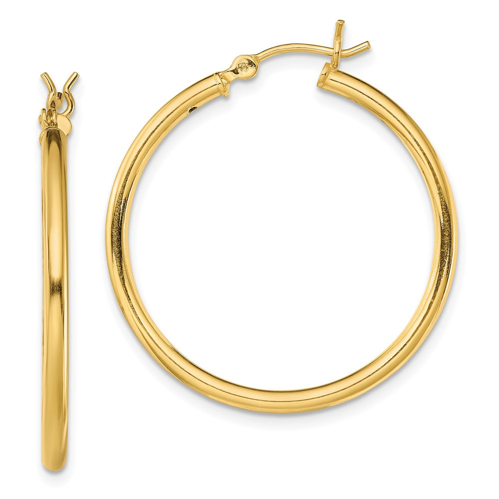 Yellow Gold-plated Sterling Silver Polished 2x30mm Hoop Earrings